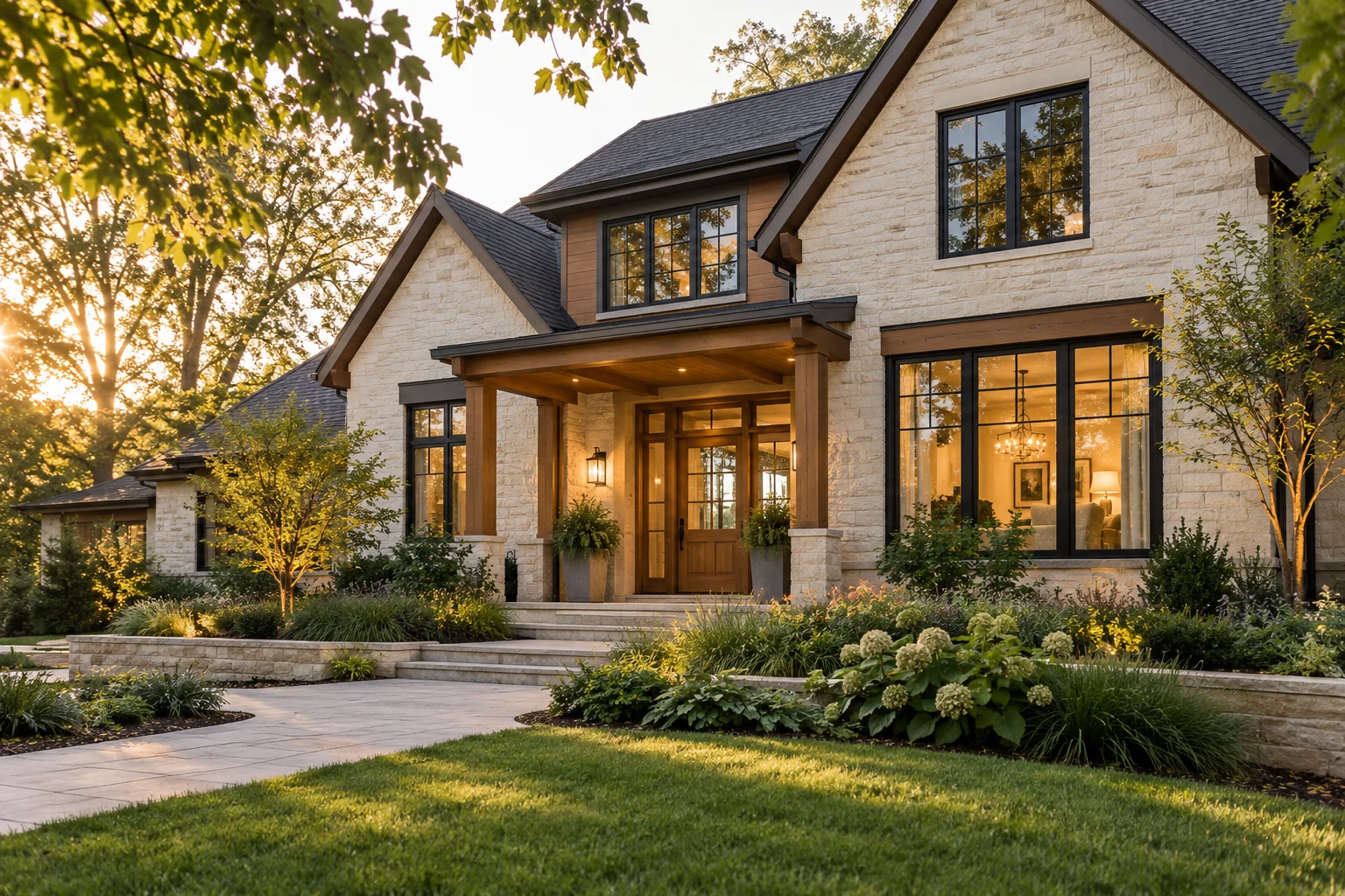 Illustrative home design photograph used in the Evergreen website concept